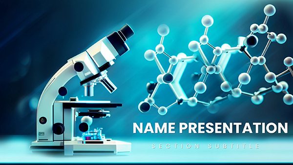 Chemical and Biochemical Engineering Microscope on Background Molecule PowerPoint template