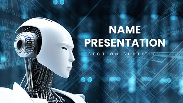 Robot Artificial Intelligence Rings PowerPoint Template | Presentation