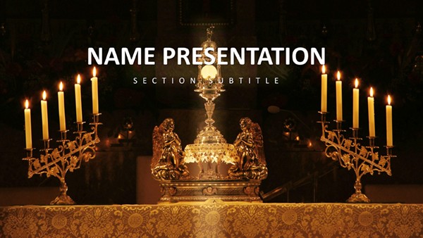 Temporary Altar PowerPoint Template for Religious Presentation