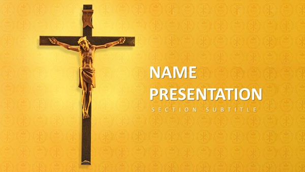 Miraculous Crucifixion of Jesus Christ PowerPoint Template for Religious Presentation