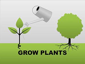 Grow Plants PowerPoint shapes