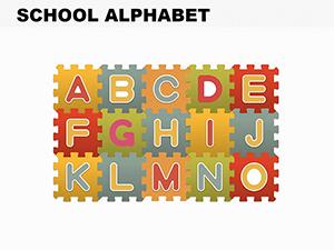 School Alphabet PowerPoint shapes Template