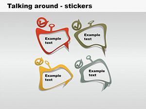 Talking Around Stickers shapes for PowerPoint Presentation