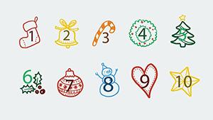 Numbers Christmas PowerPoint Shapes - Holiday Presentation Template