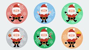 Stickers Santa Clauses PowerPoint shapes