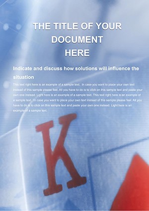 Free Gambling Word Template Design for Print Document