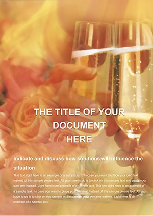 Flowers and champagne Word template