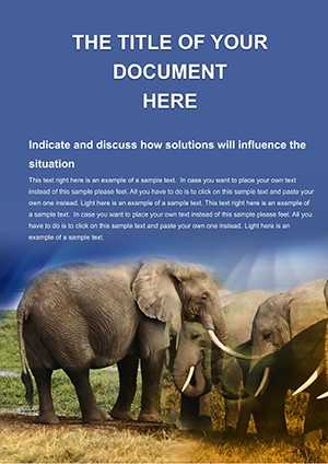 Elephant Species Word template