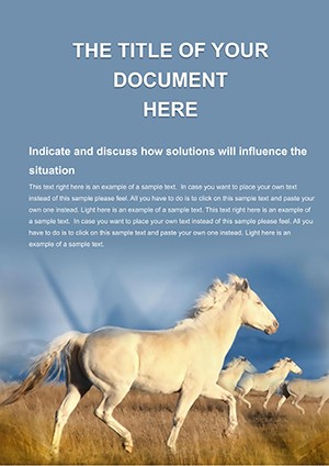 White horses Word template