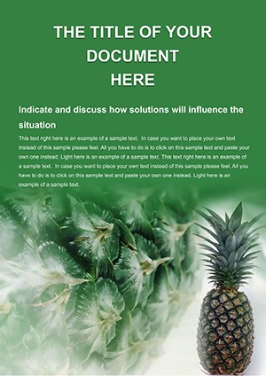 Delicious pineapple Word template