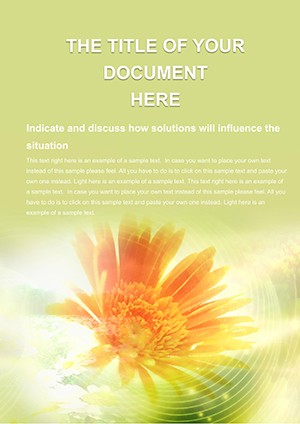 Yellow flower Word template