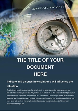 Tourist map and compass Word template for print document