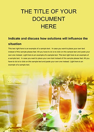 Refreshing drinks Word document template