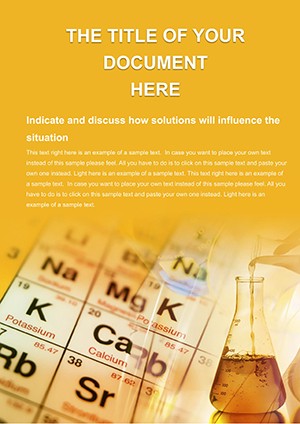 Modern Chemical Table Fittings Word Template: Design for Document