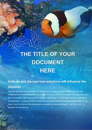 Aquarium Fish Word Template Background - Download