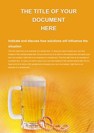Glass of beer Word template