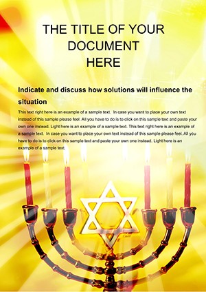 Jewish Candle Word template