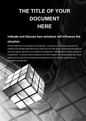 Background Rubiks Cube Word Template Document
