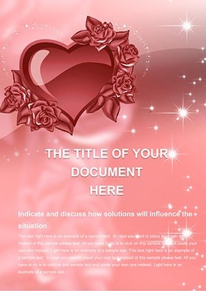 Heart Roses Word document template design