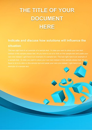 Blue Cubes Word document templates