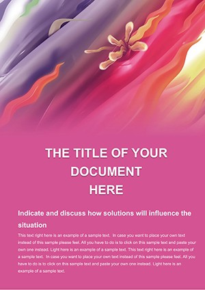 Abstract Vector Waves Word document template design