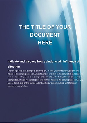 Light Rays Blue Word Template: Serene Elegance for Professional Documents