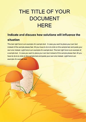 Edible mushrooms Word template