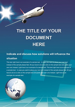 Airliner and Earth Word template