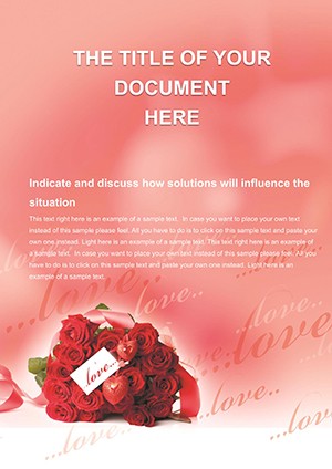 Roses of Love Word Template - Download, Print, and Customize