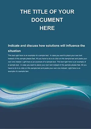 Blue Wavy Word Document Template