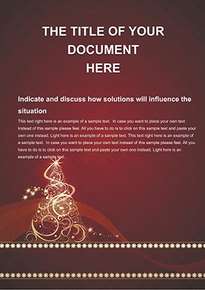 Illuminated Christmas Tree Word Template: Festive Background Design