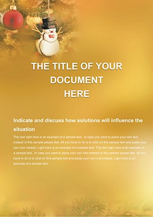 Snowman on Tree: Festive Holiday Word Template