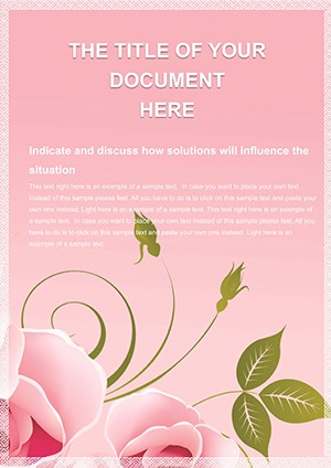 Roses with Greeting Word Template - Download Free