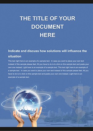 World in Hands Word template: Download Design