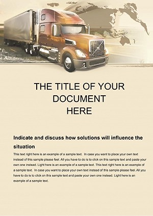 Truck on the Road Word template: Download Design