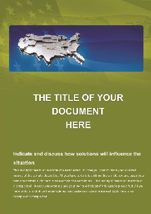 3d Map and Flag USA Word document template design