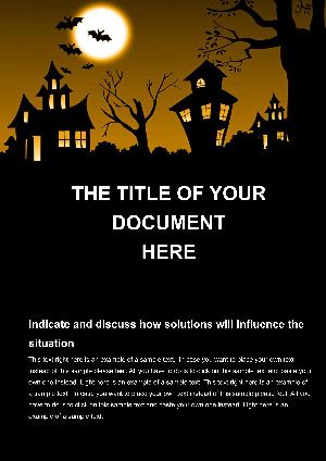 Halloween Cityscape Word Template - Download