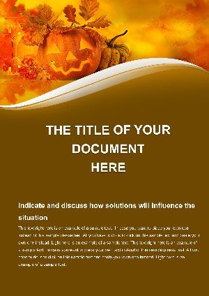 Autumn Celebration Halloween Word Template - Download Design for Document