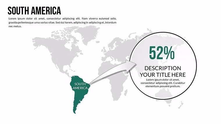 Editable World Map PowerPoint Template - Slide South America World Countries PowerPoint Maps Templates