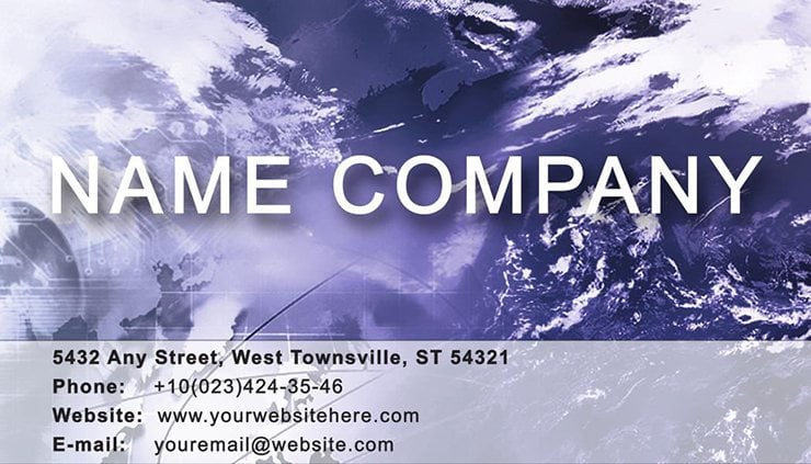 Earth from space Business Card template