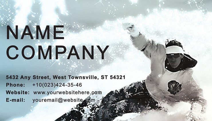 Guide to snowboarding Business Cards Templates