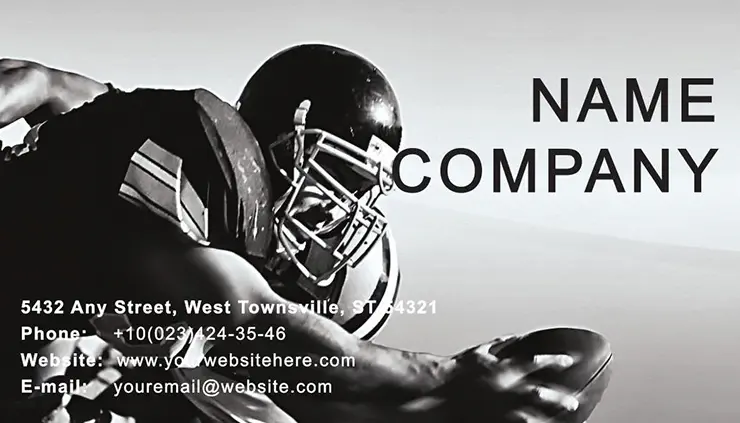 American football players Business Card Template