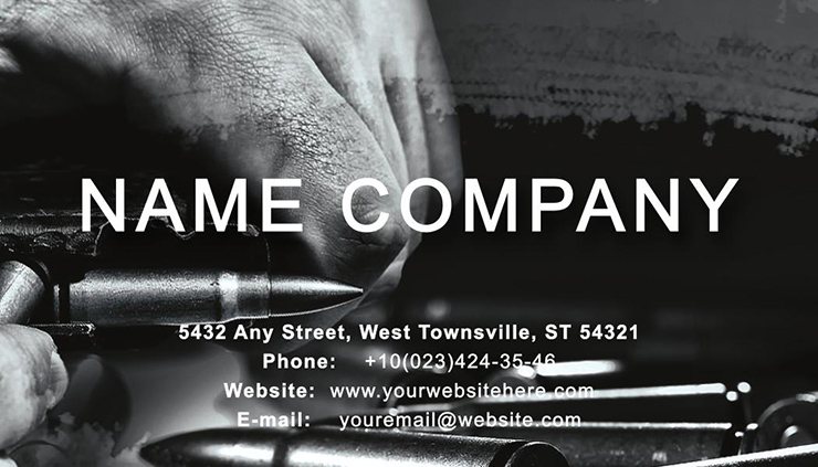 Weapons training Business Card Template