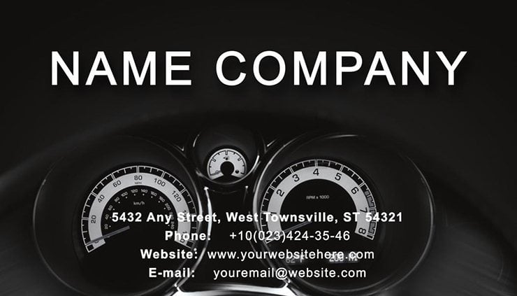 Car Speedometer Business Cards Templates