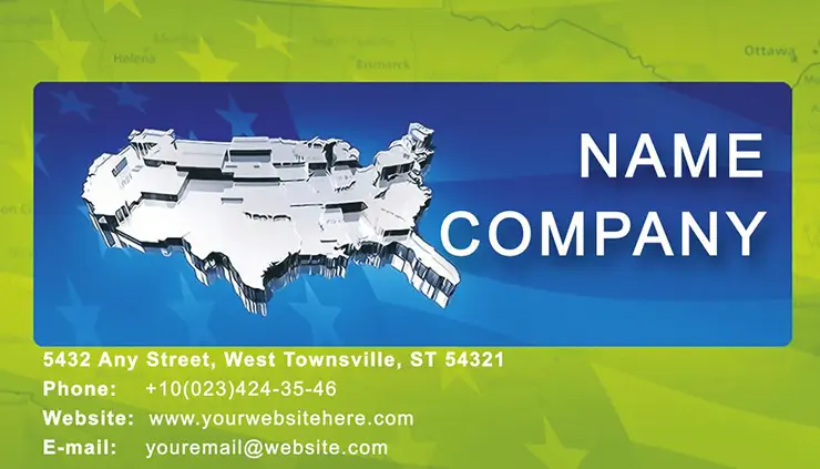 3d Map and Flag of USA Business Cards