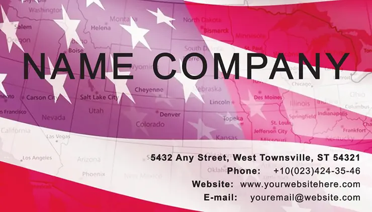 Flag of USA states Business Cards Template