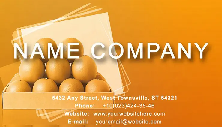 Selling oranges Business Cards template