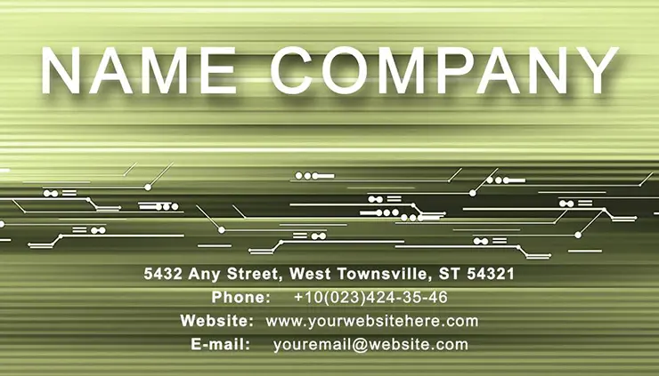 Green Linear Business Cards
