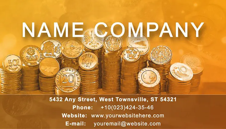 Gold Coins Business Card Template - Download and Print