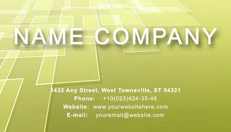 Green Tile Business Card Template, Design for printing